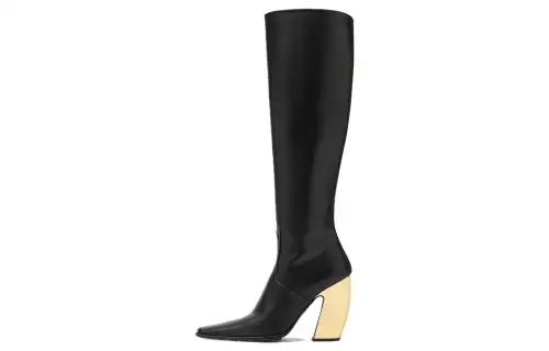 Bottega Veneta Leather Knee high Boots 10cm Women's Black