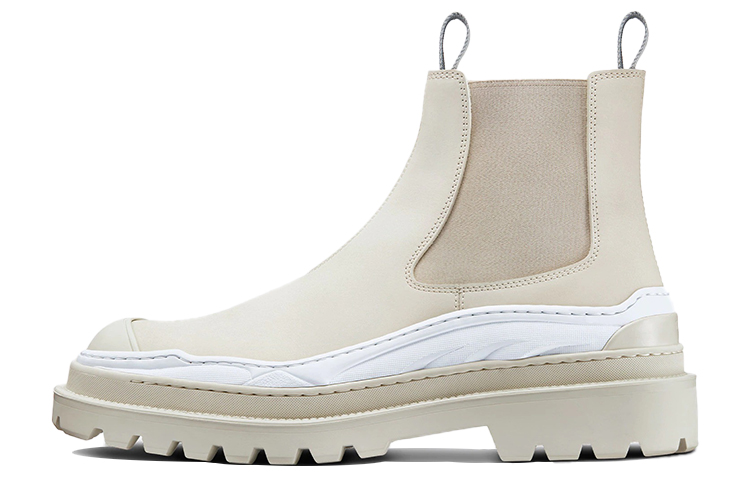 Sacai x DIOR Dior Explorer And Sacai round toe Chelsea boots men's off-white