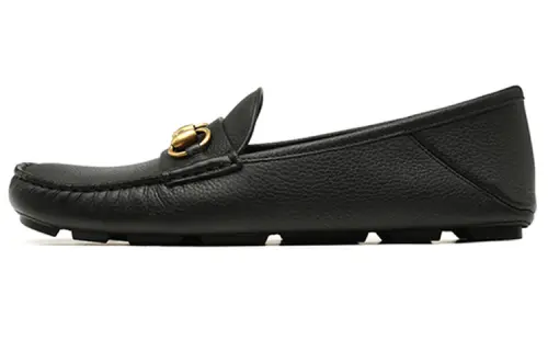 GUCCI Horsebit Leather Casual Shoes Men's Black