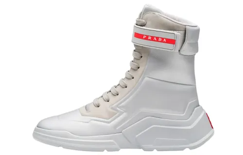 PRADA High top Casual Shoes Women's Silver