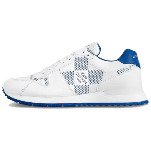 LOUIS VUITTON Run Away Cow Leather Abrasion Resistant Abrasion Resistant Low top Casual Shoes Men's White Blue