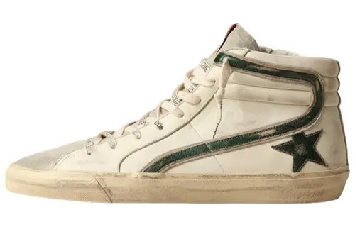 Golden Goose Slide Distressed High-top Sneakers