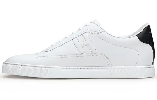 HERMES 'Peinture Fraiche' Low top Stylish Skateboarding Shoes Men's White
