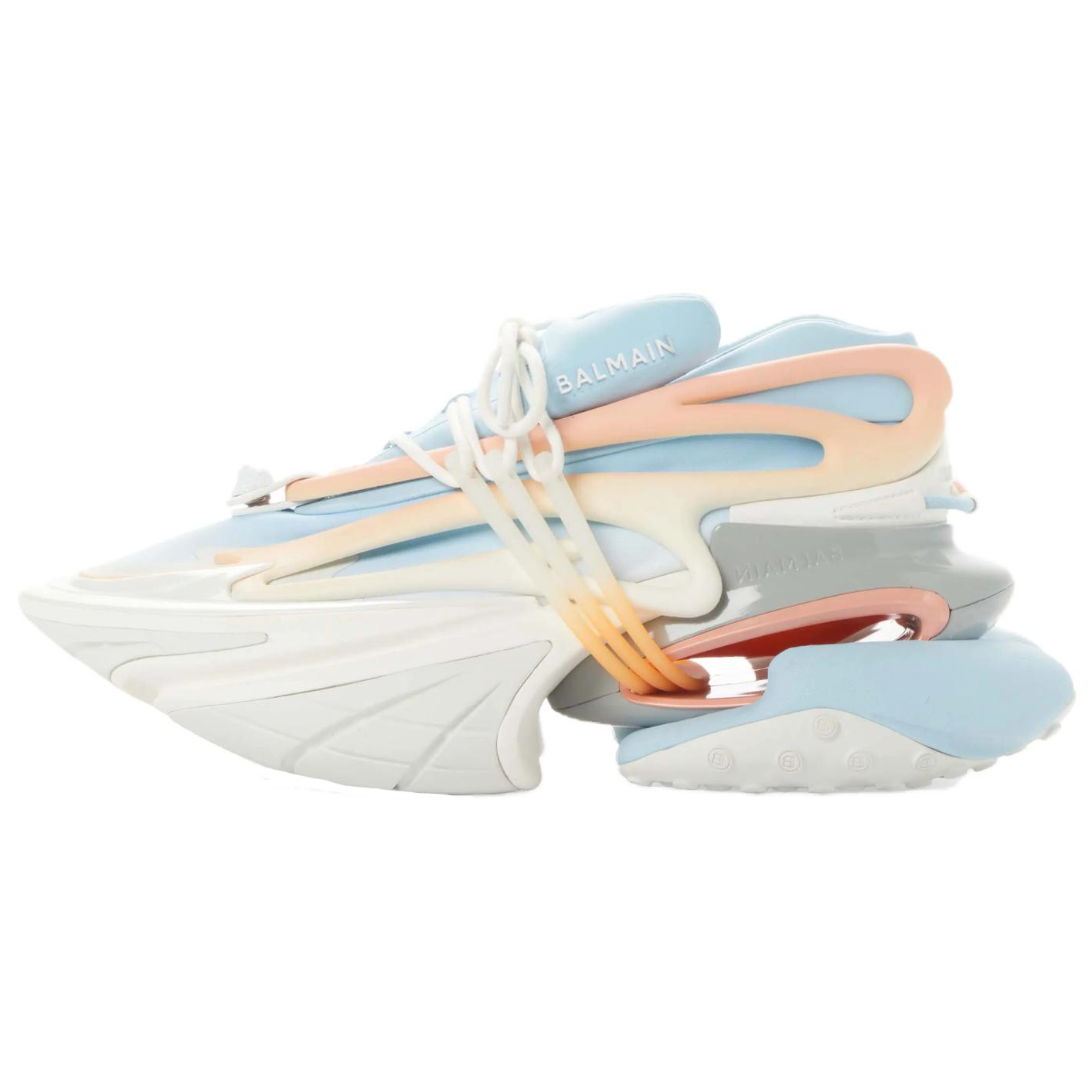 BALMAIN Balmain Unicorn unicorn fashion lace-up sports low-top lifestyle shoes for women blue and white