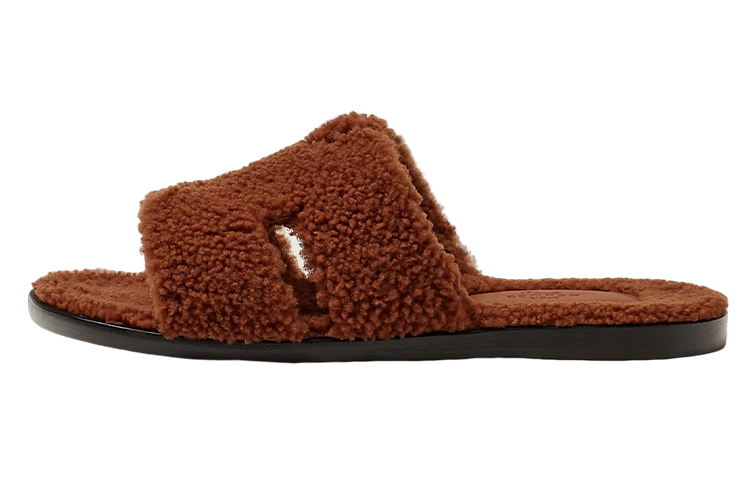 HERMES Izmir Slide Slippers Men's Brown