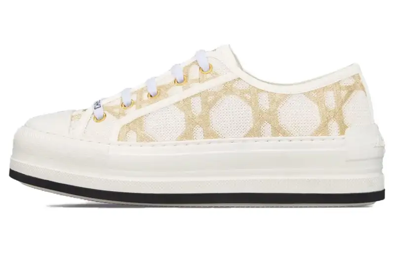DIOR Walk'n'Dior Low top Canvas Shoes Women's White Gold
