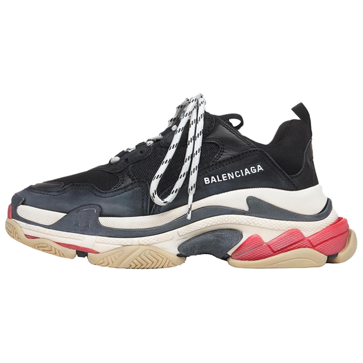 Женские кроссовки Balenciaga Triple S (черно-красные) — фото 1