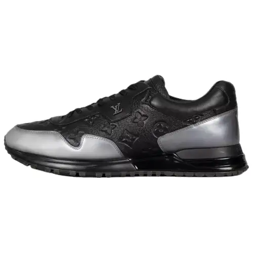 LOUIS VUITTON Run Away Cow Leather Low top Casual Shoes Men's Black Silver