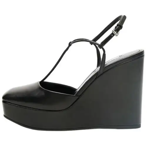 PRADA Wedge Heel Wedge Heel High Heels Women's Black