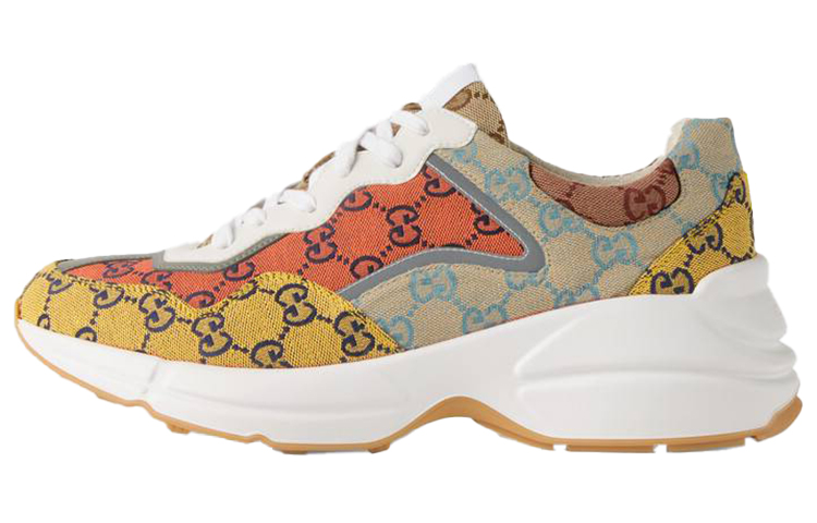 Мужские кроссовки Gucci Rhyton Multicolor (желтые)