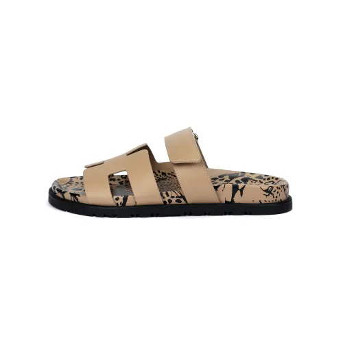 HERMES Chypre Slide Slippers Women's Brown