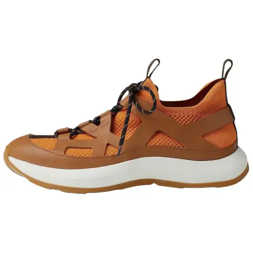 HERMES Katana Fabric Low top Casual Shoes Men's Brown