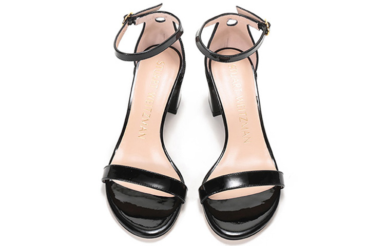 Stuart Weitzman/SW Leather One Strap Sandals Women's Black