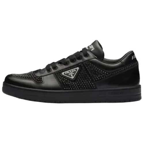 PRADA Leather Low top Skateboard Shoes Men's Black