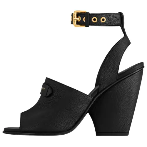 LOUIS VUITTON Trinity One Strap Sandals 10cm Women's Black