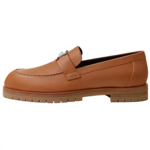 HERMES Faubourg Loafers Women's Brown