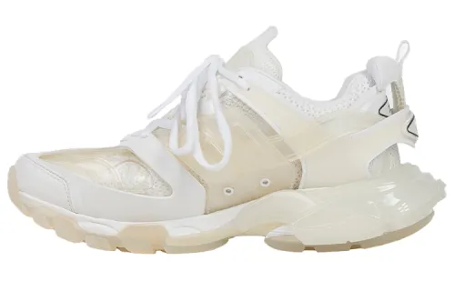 Balenciaga Track Clear Sole Low Mesh Nylon Sneakers White