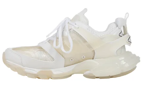 Balenciaga Track Clear Sole Low Mesh Nylon Sneakers White