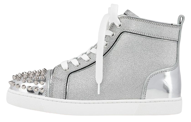 CHRISLV Leather High top High top Stylish Skateboarding Shoes Women's Silver
