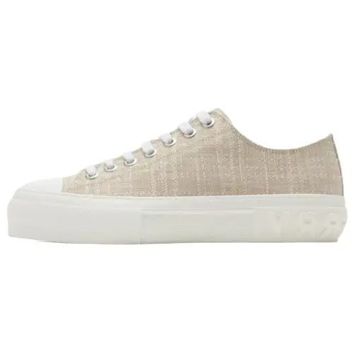 Burberry Low top Canvas Shoes Women's Beige
