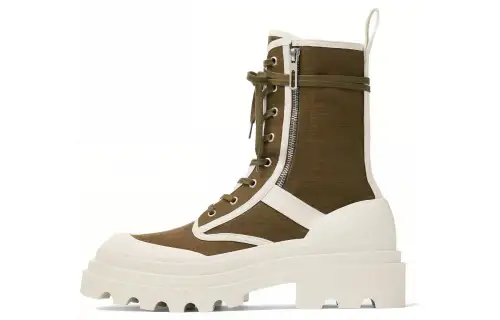 Bottega Veneta Lace Up Boots Green White