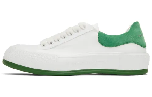 Alexander McQueen Deck Skate Plimsoll Lace Up 'White Green Suede'