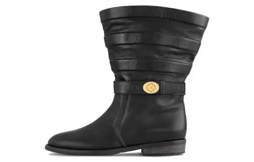 LOUIS VUITTON Cow Leather Ankle Boots Women's Black