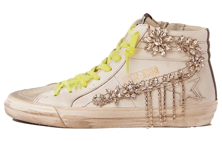 Golden Goose Slide Cow Leather Stylish Skateboarding Shoes Women's White