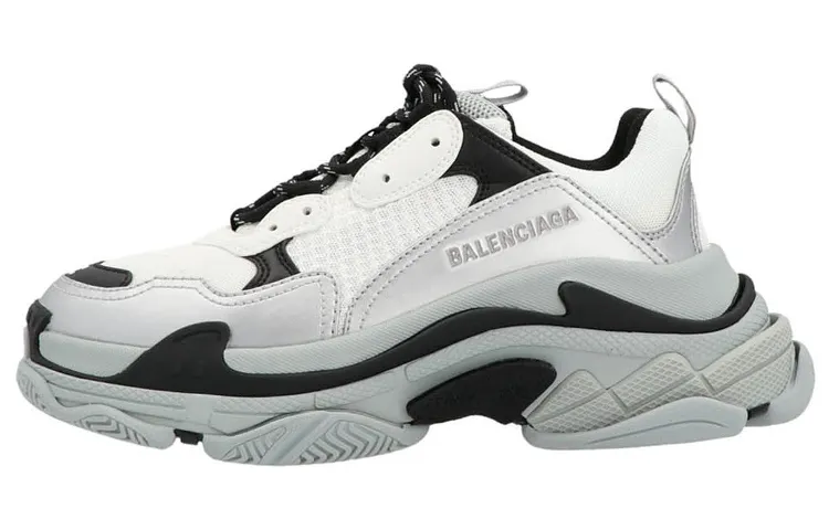 Balenciaga Triple S Low top Chunky Sneakers Women's Gray White