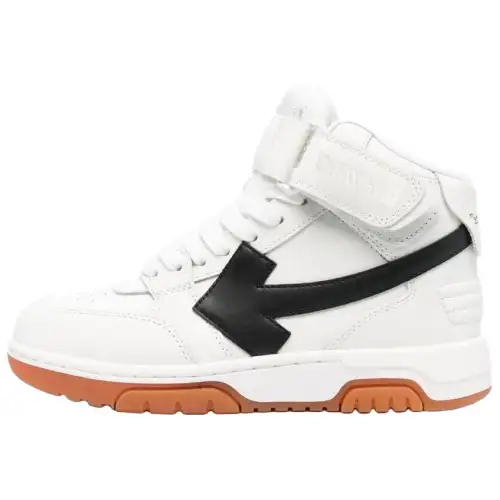 OFF-WHITE Out of Office logo-patch leather sneakers Women's