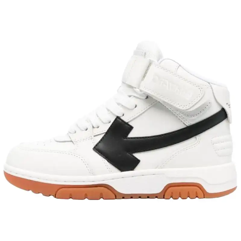OFF-WHITE Out of Office logo-patch leather sneakers Women's