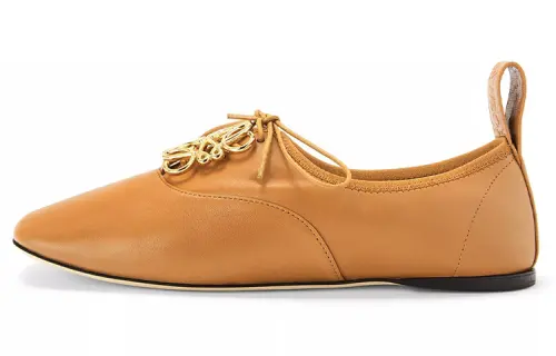 LOEWE Anagram Sheepskin Women's Casual Shoes Women's Brass