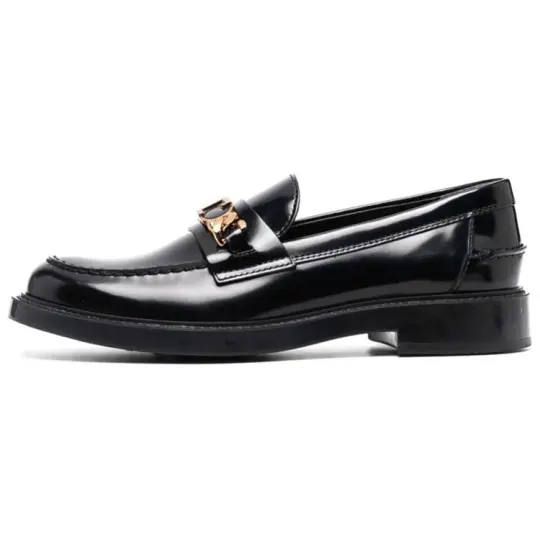 TOD'S logo-plaque leather loafers Women's