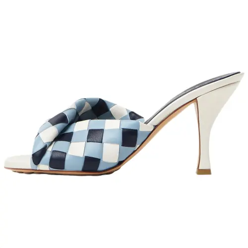 Bottega Veneta Blink Slide Slippers 8cm Women's Blue White