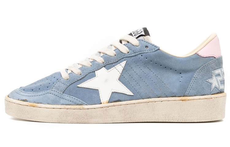 Golden Goose Ball Star Stylish Skateboarding Shoes Women's Blue Pink Distressed