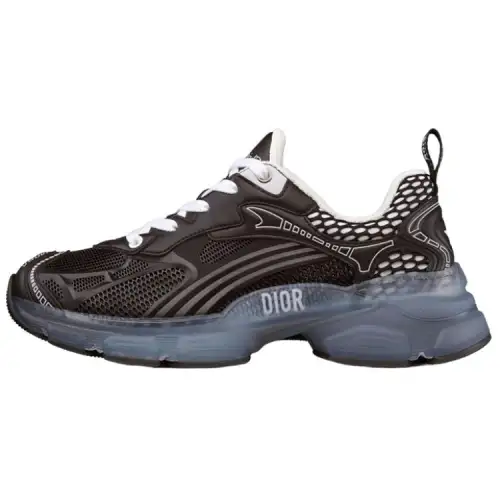 DIOR Vibe Monogram Mesh Lace Up Low top Casual Shoes Women's Black