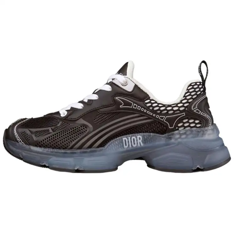 DIOR Vibe Monogram Mesh Lace Up Low top Casual Shoes Women's Black