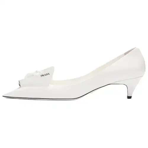 PRADA 3D Flower Heels White