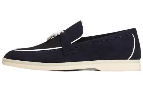 Loro Piana Summer Charms Walk Loafers Women's Marine Blue