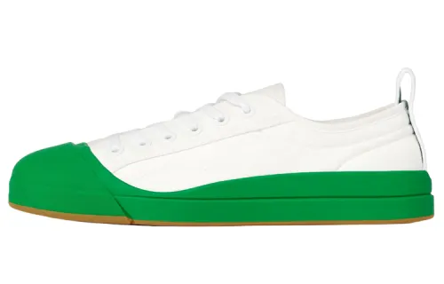 Bottega Veneta Vulcan Low top Stylish Skateboarding Shoes Women's White Green