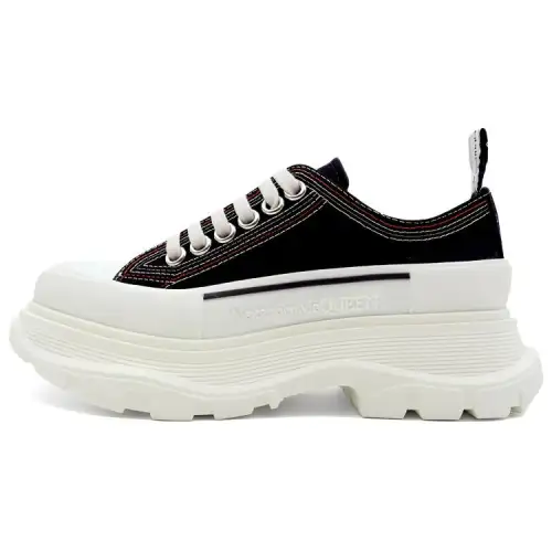 Alexander McQueen Tread Slick Low Lace Up Denim Black Women's