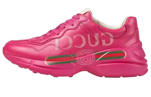GUCCI Rhyton Lace Up Low top Chunky Sneakers Women's Pink