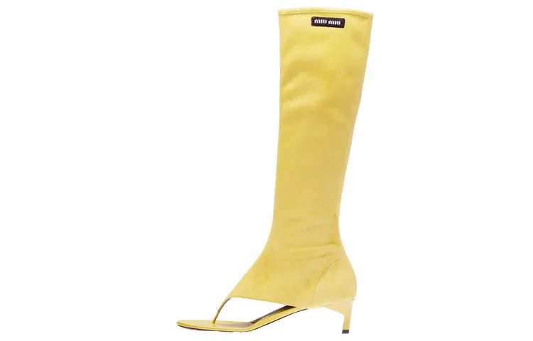 MIU MIU Knee high Boots Women's Yellow