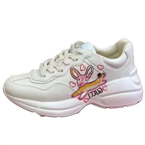 GUCCI Leather Low top Chunky Sneakers Women's White