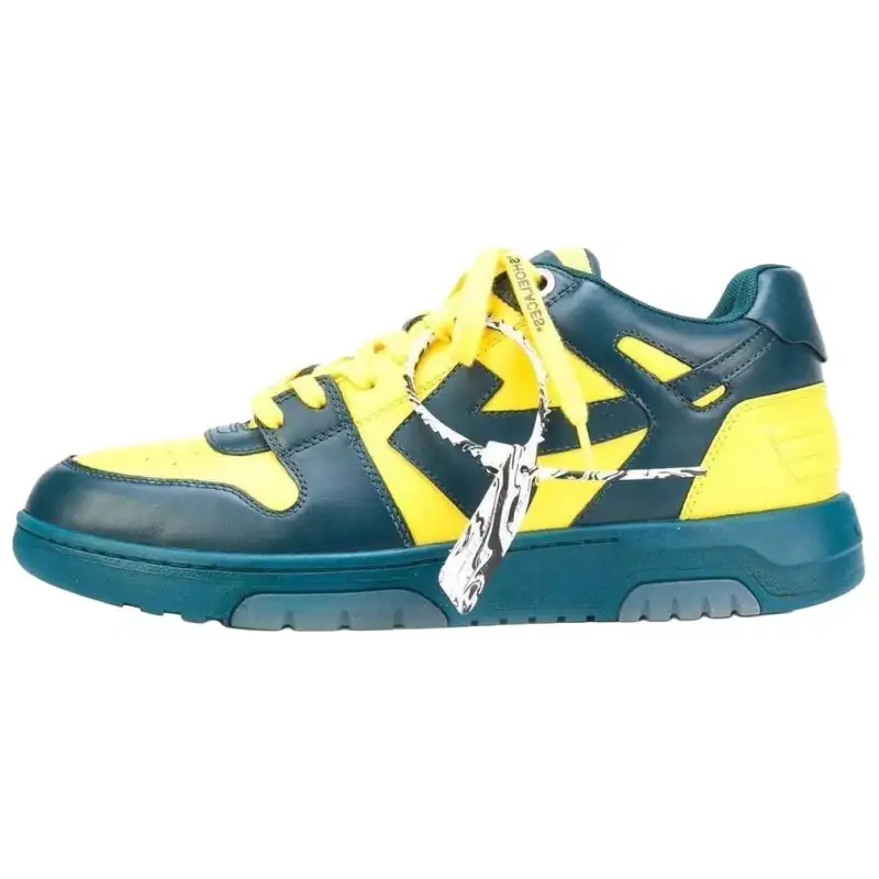 OFF WHITE Out Of Office Zip Tie Sneakers 'Yellow Navy'