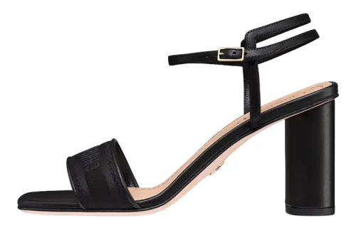 DIOR Dway Leather Stylish Sandal 8cm Women's Black