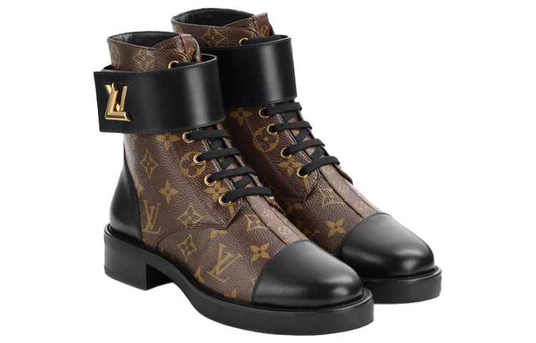 Женские ботинки Louis Vuitton Wonderland Monogram (коричневые) — фото 4