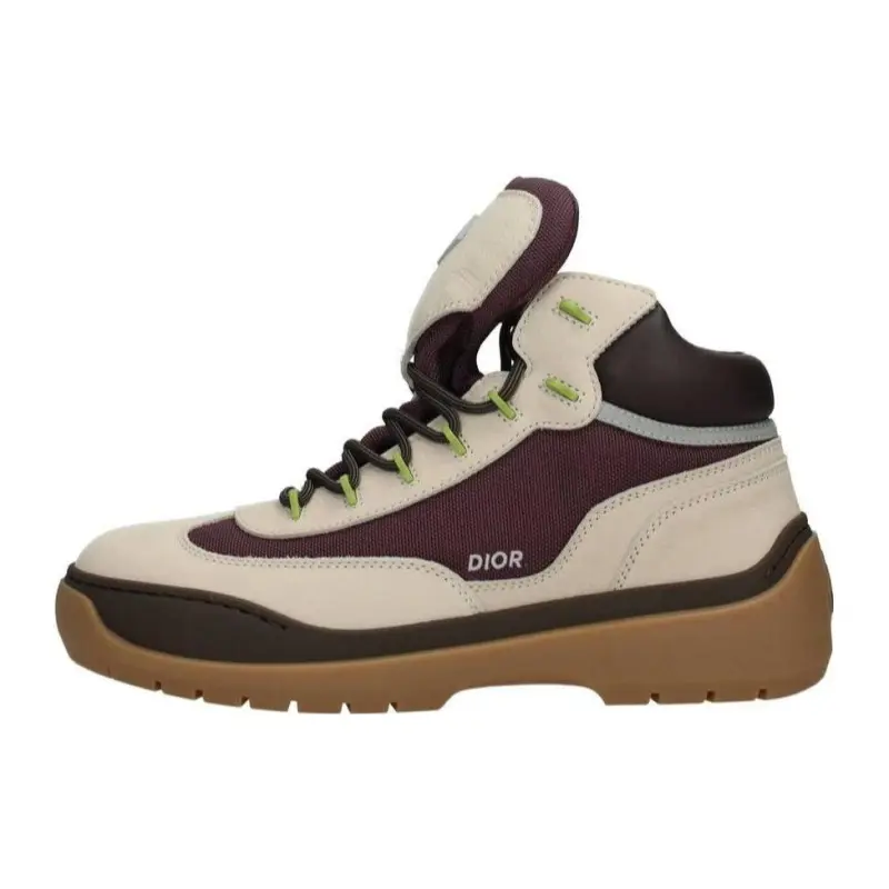 DIOR Dean Cow Leather Lace Up Ankle Boots Men's Natural