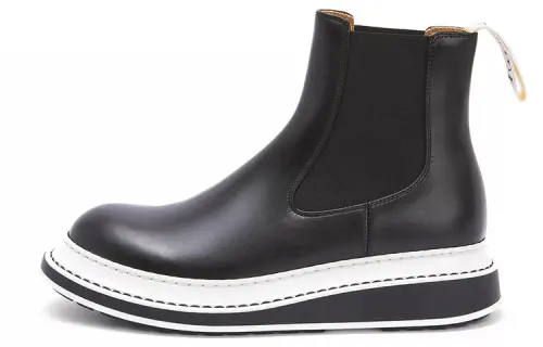 LOEWE Leather Short Chelsea Boots Women's Black