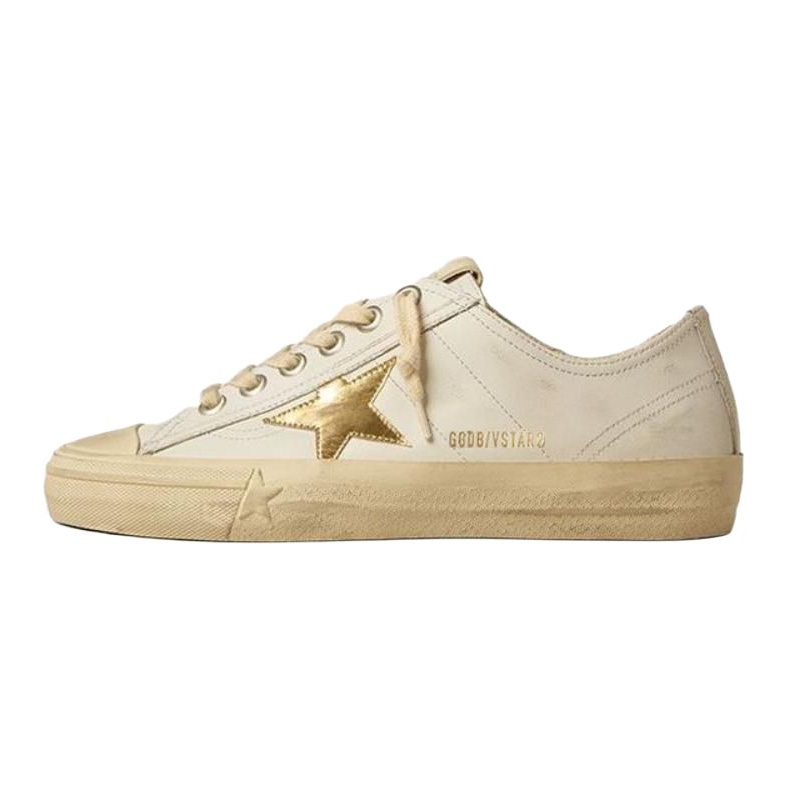 Женские кеды Golden Goose V-Star (бежевые)